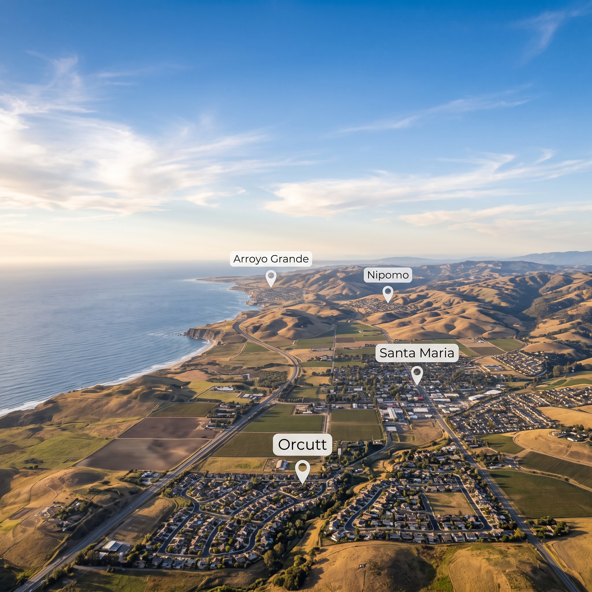 Beautiful panoramic view of the California Central Coast